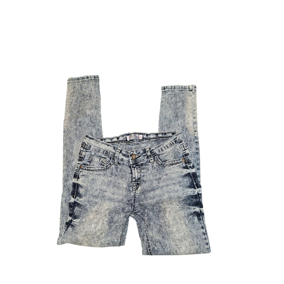 Women's (Juniors) No Boundaries Denim Jeans Size 9 Blue Acid Wash - Picture 7 of 12